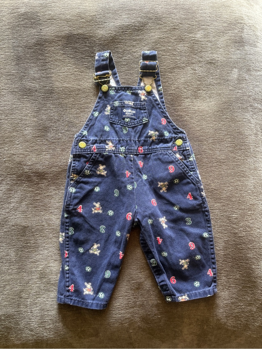 Vintage OshKosh B'gosh Navy Embroidered Toddler Overalls